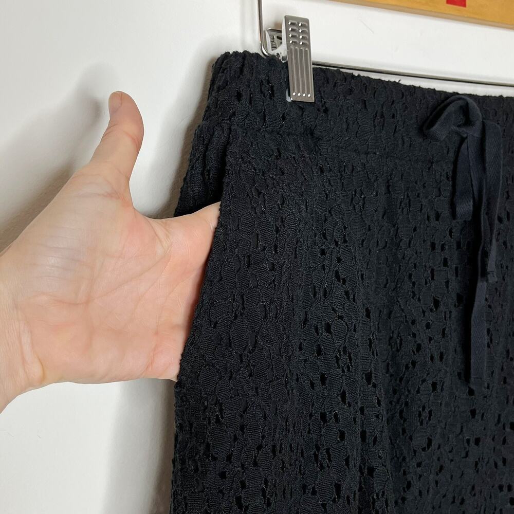 Lou & Grey Women's Lace Mini Skirt Size S Black Drawstring Waist Pockets Lined - Picture 3 of 9